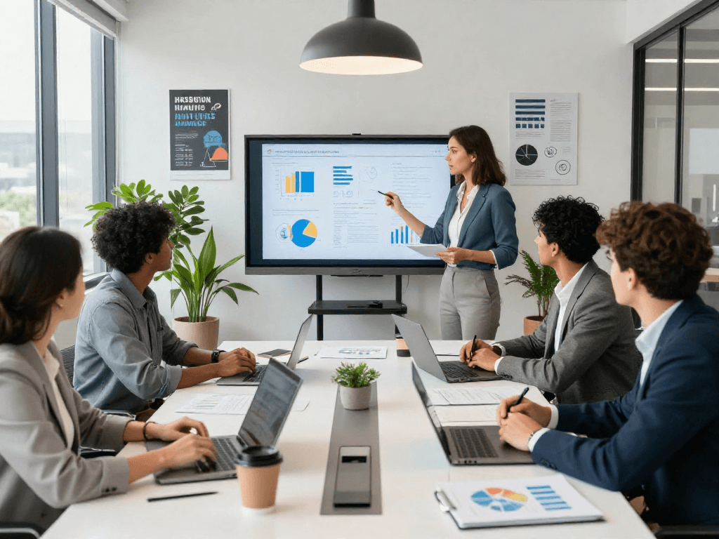 Team collaboration scene highlighting lucky77 brand strategies in a modern office.