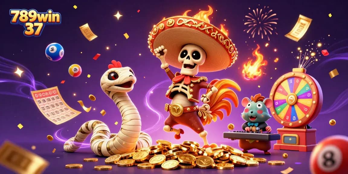 Experience the vibrant festivities of 789win 37 with a magical casino scene bursting with excitement!
