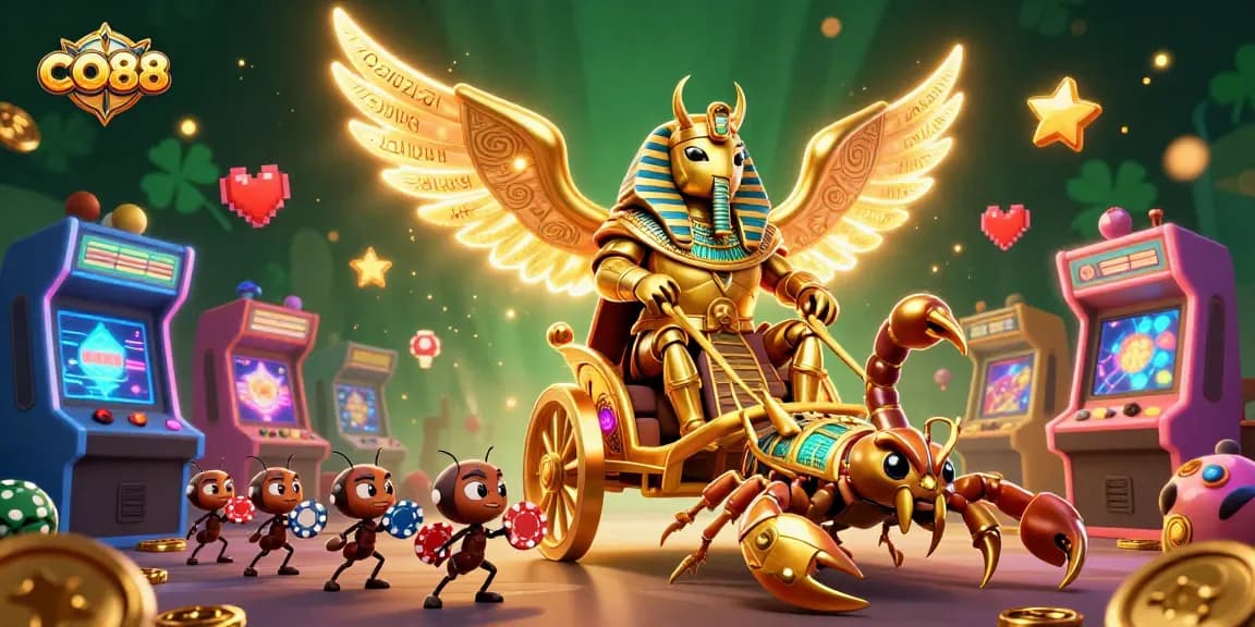 Experience thrills at CO88 with vibrant casino gaming elements and captivating characters in a rich 3D scene.