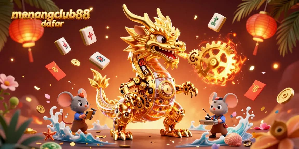 Experience the excitement of menangclub88 daftar with a dazzling 3D dragon and immersive casino elements.