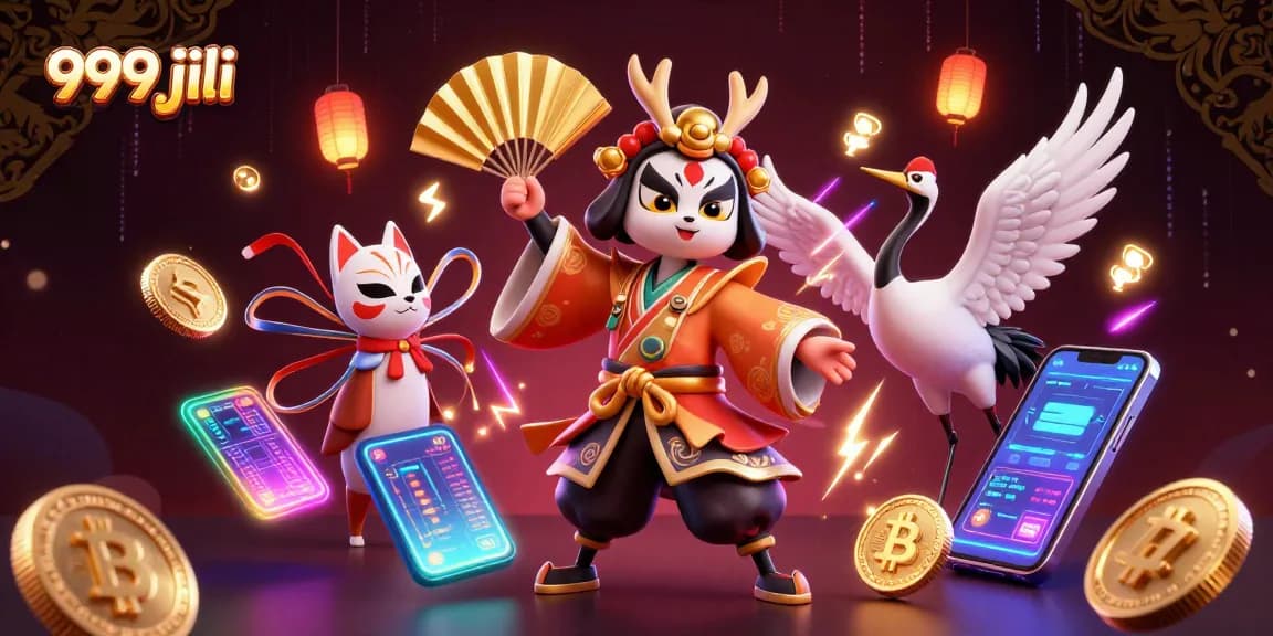 Play your favorite games at 999 jili with vibrant 3D casino art showcasing action-packed elements.