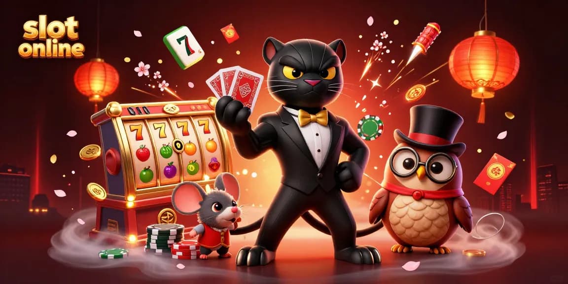 Memenangkan slot online sambil menikmati suasana kasino yang meriah di ilustrasi 3D.