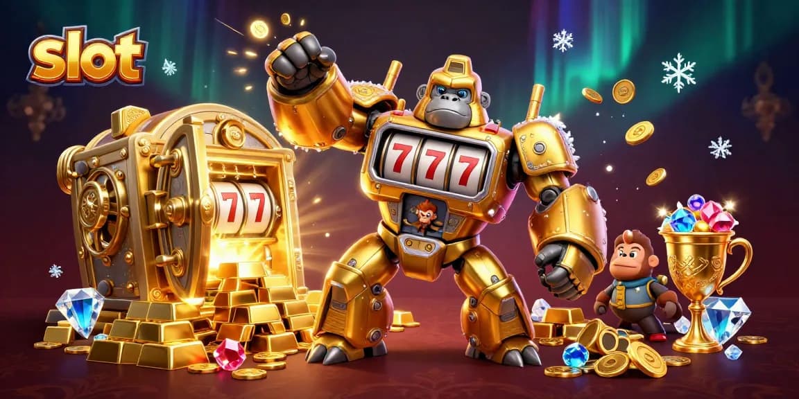 Memenangkan slot dengan kombinasi gambar mengesankan dari mesin slot mewah yang penuh koin dan harta karun yang melimpah.