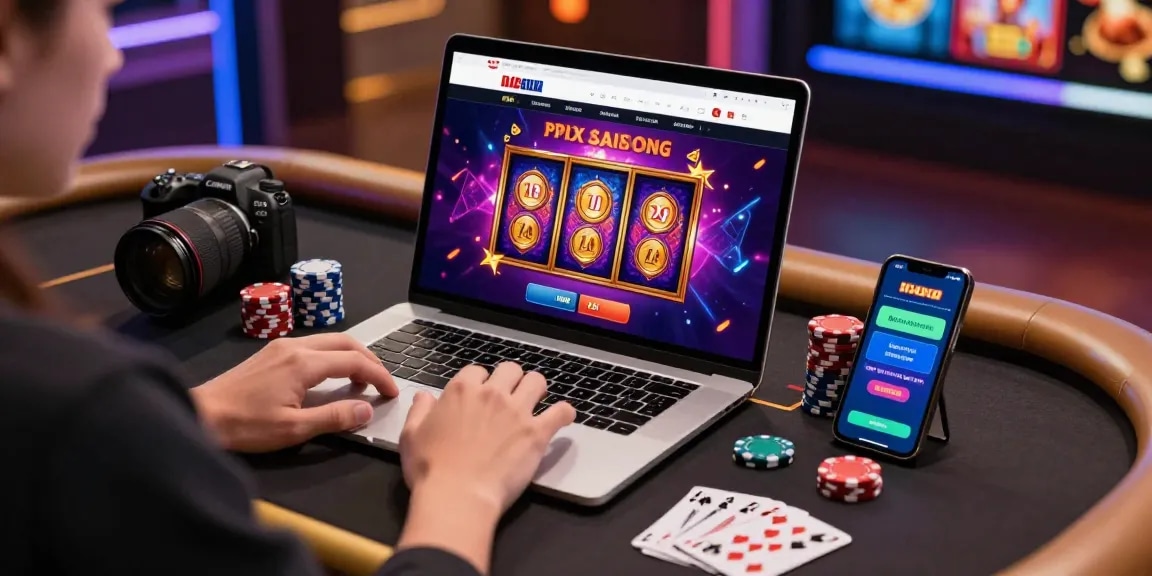 Tanganemas dan pengalaman bermain slot online yang menarik dengan antarmuka game yang berwarna-warni dan suasana yang menggembirakan.