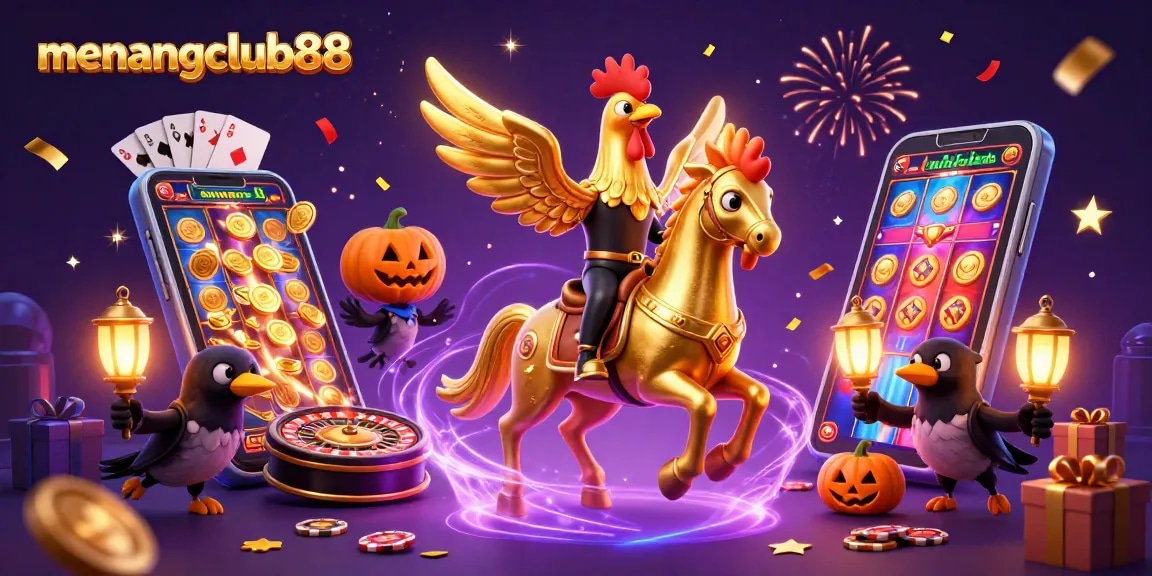Experience the excitement of menangclub88 as golden rooster champions progress in a vibrant casino.