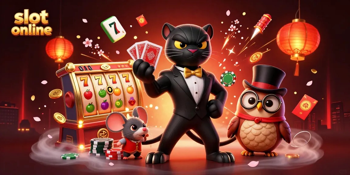 Memenangkan slot online sambil menikmati suasana kasino yang meriah di ilustrasi 3D.