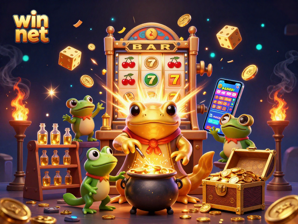 Experience the excitement and rewards with win net, featuring vibrant casino elements and enchanting characters.