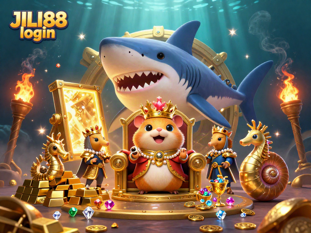 Join the thrill at JILI88 login with the golden hamster king amidst treasures and excitement!