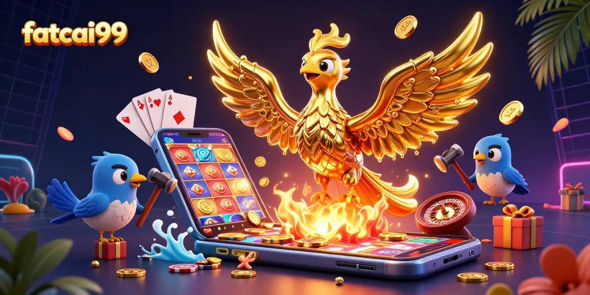 Experience gaming with fatcai99, where molten gold and vibrant slot elements create an exciting atmosphere.