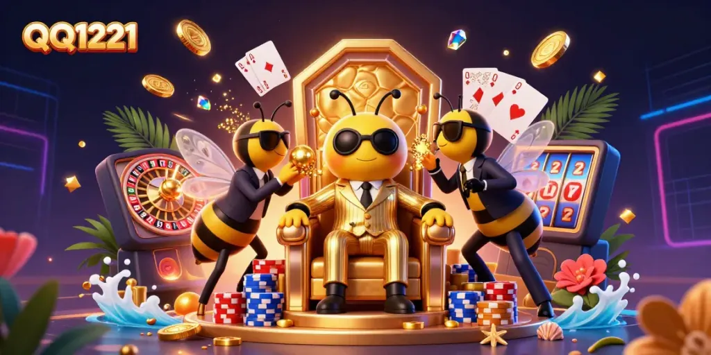 Engage with QQ1221's thrilling casino experience featuring lively characters and dynamic gaming elements.