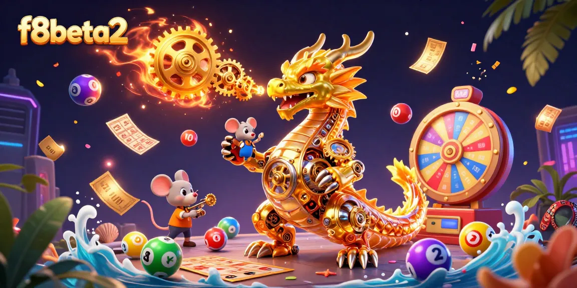 Experience thrilling gaming adventures with f8beta2's animated golden dragon and dynamic lottery elements.