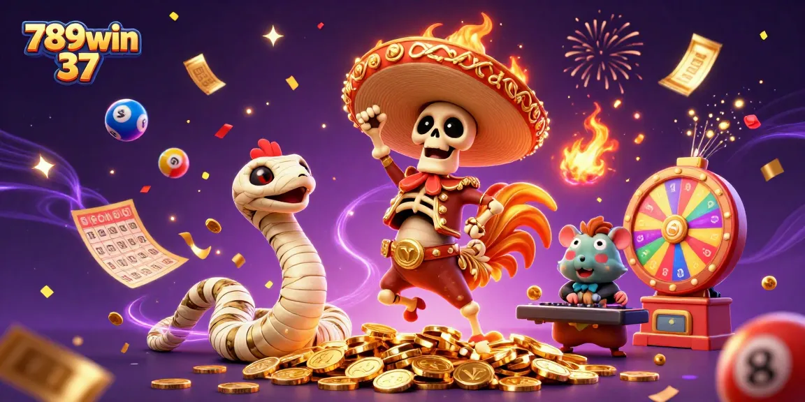 Experience the vibrant festivities of 789win 37 with a magical casino scene bursting with excitement!
