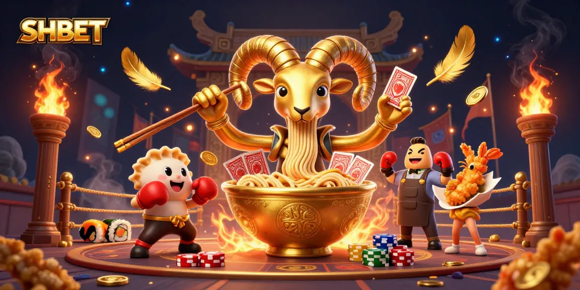 SHBET showcases dynamic 3D characters in a vibrant casino scene with exciting gaming elements.