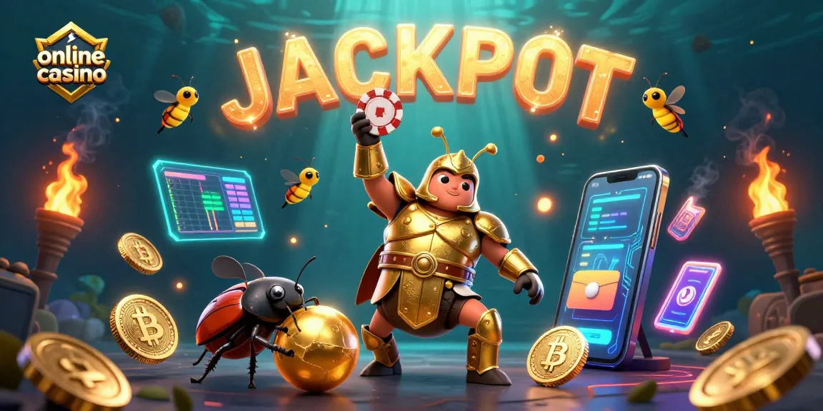 Experience the thrill of an online casino with characters celebrating a big win in a vibrant, 3D illustration.