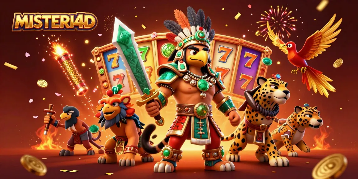 MISTERI4D offers an exciting slot experience with vibrant visuals and jackpot opportunities in an engaging scene.