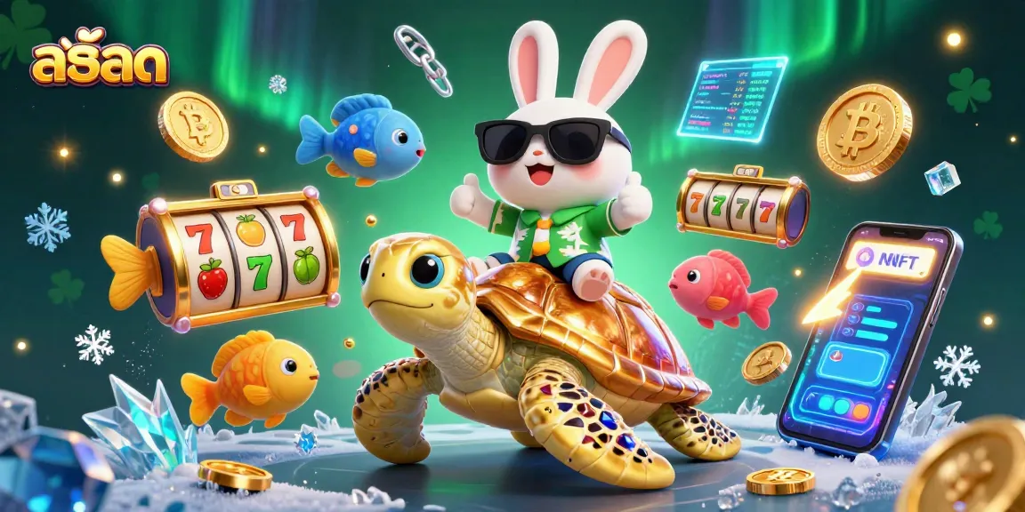 Menangkan permainan slot สล็อต dengan kelinci beruntung 3D dan kura-kura emas yang bersinar.