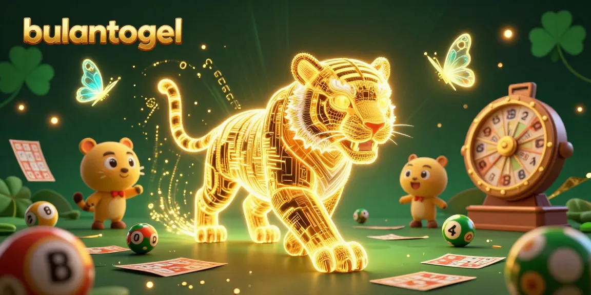 Play exciting lottery games with bulantogel in a vibrant digital casino landscape featuring a golden tiger.