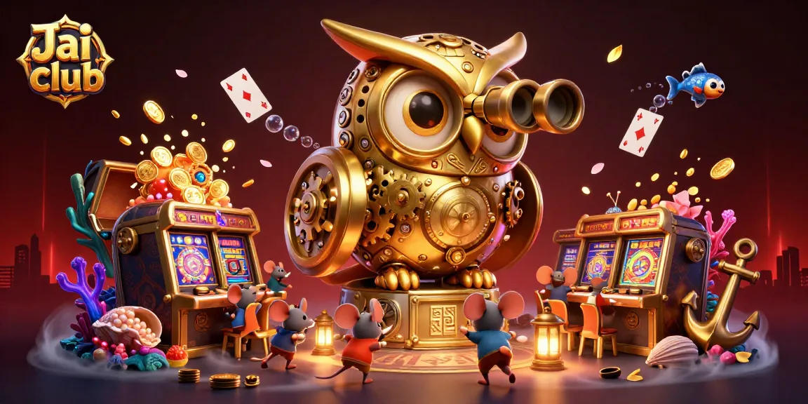 Explore thrilling gaming experiences on Jai club with the golden owl overseeing exciting slots action.