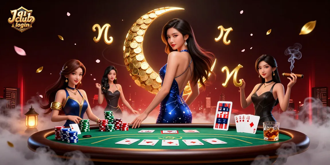 Engage with Jai club login at the dynamic casino scene featuring a stunning Asian woman and poker elements.