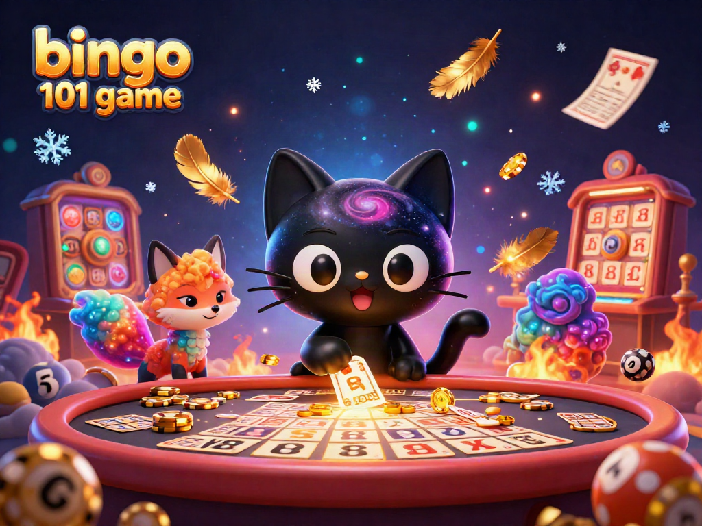 Memainkan bingo 101 permainan dengan chip emas, kartu, dan elemen menarik lainnya di kasino virtual.