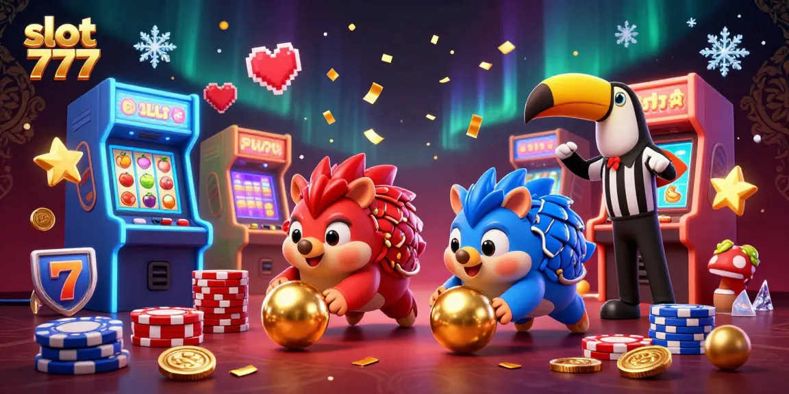 Spin and win on slot 777 with vibrant pangolins and dazzling casino elements in this 3D illustration.