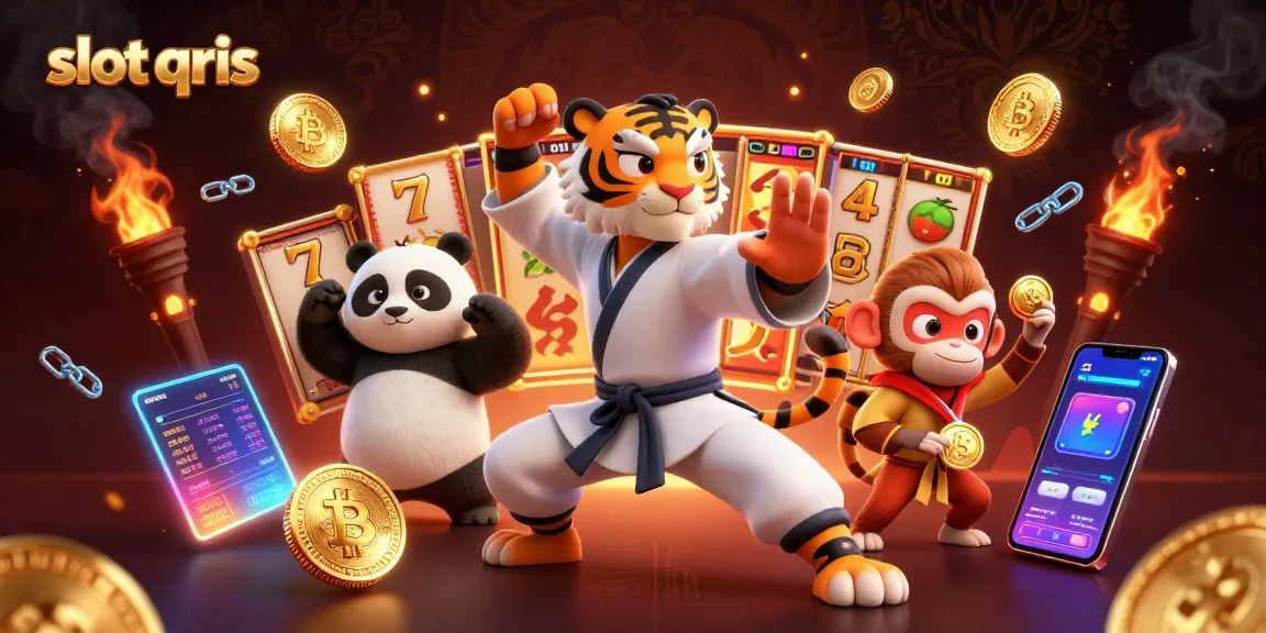 Engage in thrilling slot qris gaming with colorful characters in dynamic action, showcasing a vibrant casino atmosphere.