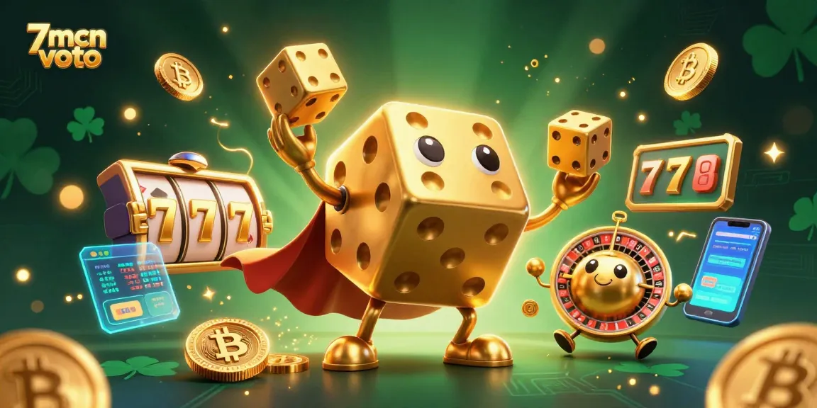 Engage with exciting 7mcn voto casino adventures featuring a golden dice golem and lively games.