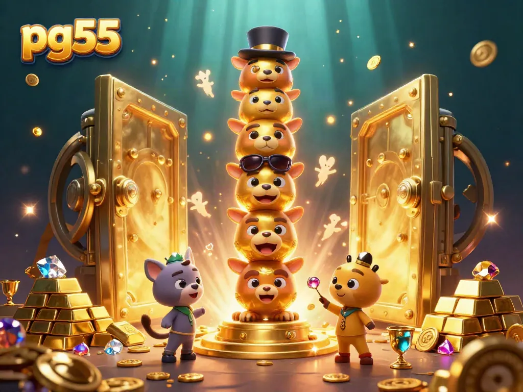 Engage with the vibrant world of pg55, where golden totems and treasure vaults create a captivating casino atmosphere.