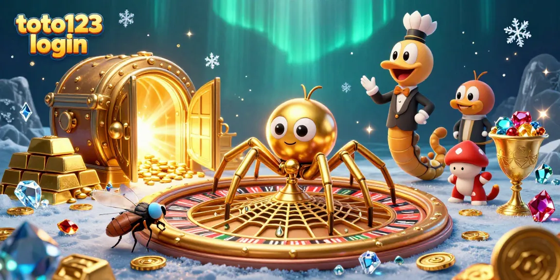 Experience the excitement of gambling with toto123 login in this vibrant 3D casino scene.