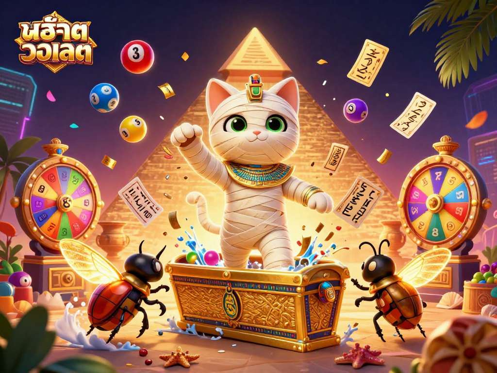 Play thrilling slot games with สล็อตวอเลท while exploring a vibrant 3D casino scene.