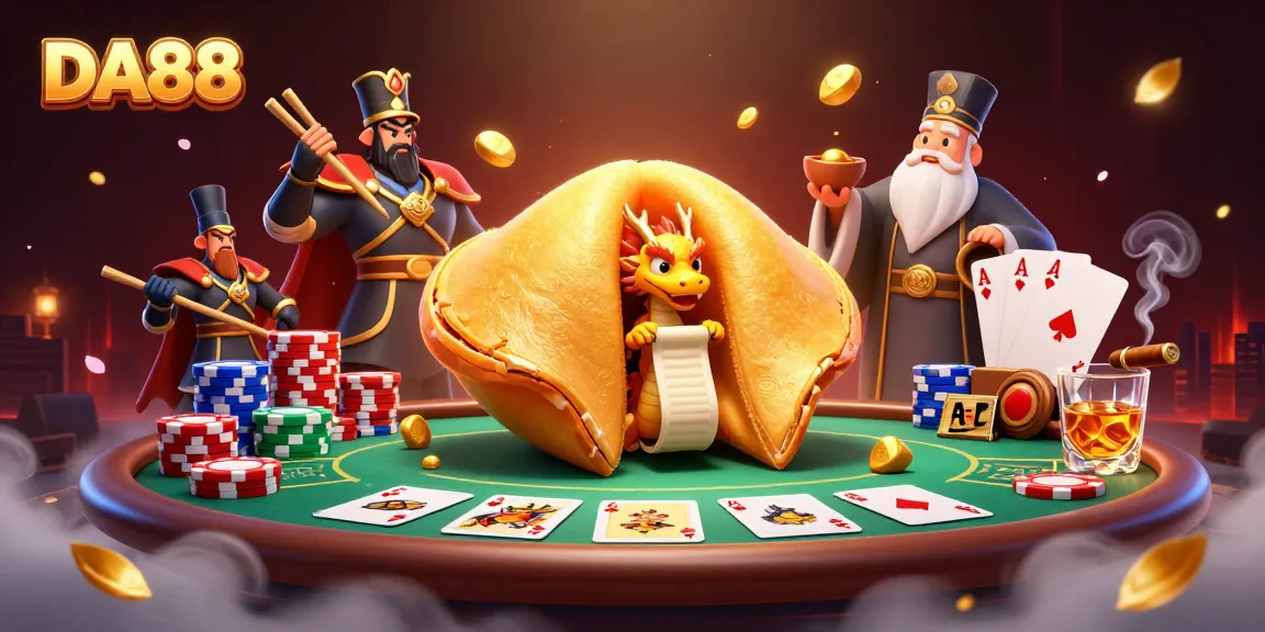 Experience thrilling moments at DA88 with a vibrant 3D casino illustration packed with action.