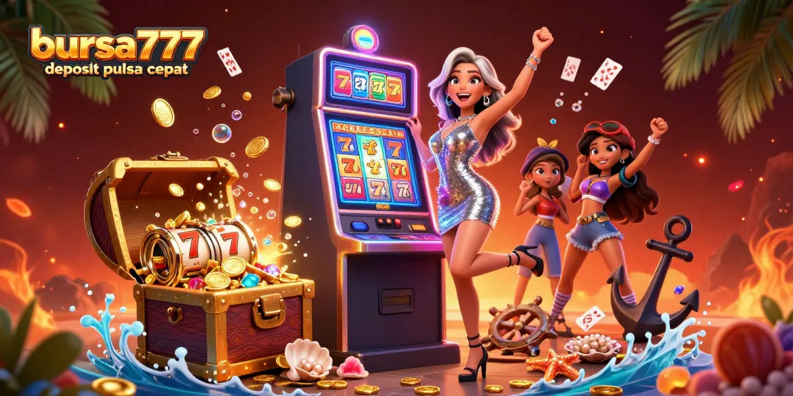 Experience the thrill with bursa777 deposit pulsa cepat as coins erupt from a jackpot slot machine.