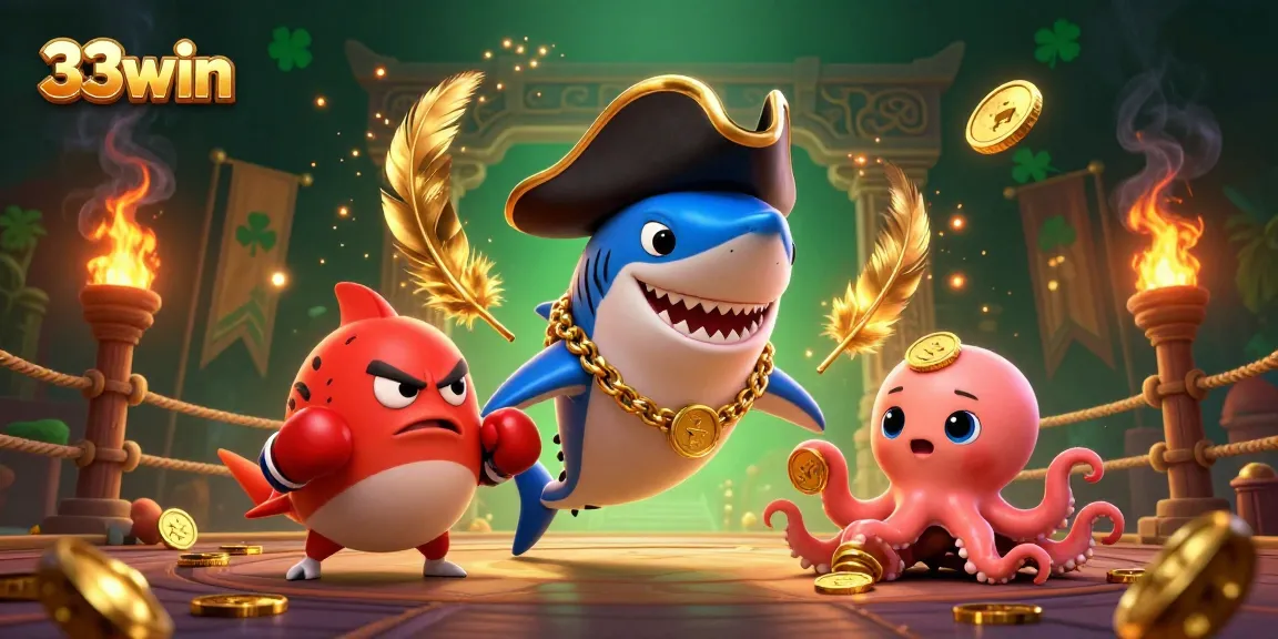 Get lucky with 33win's captivating gaming action featuring pirate characters and golden treasures.