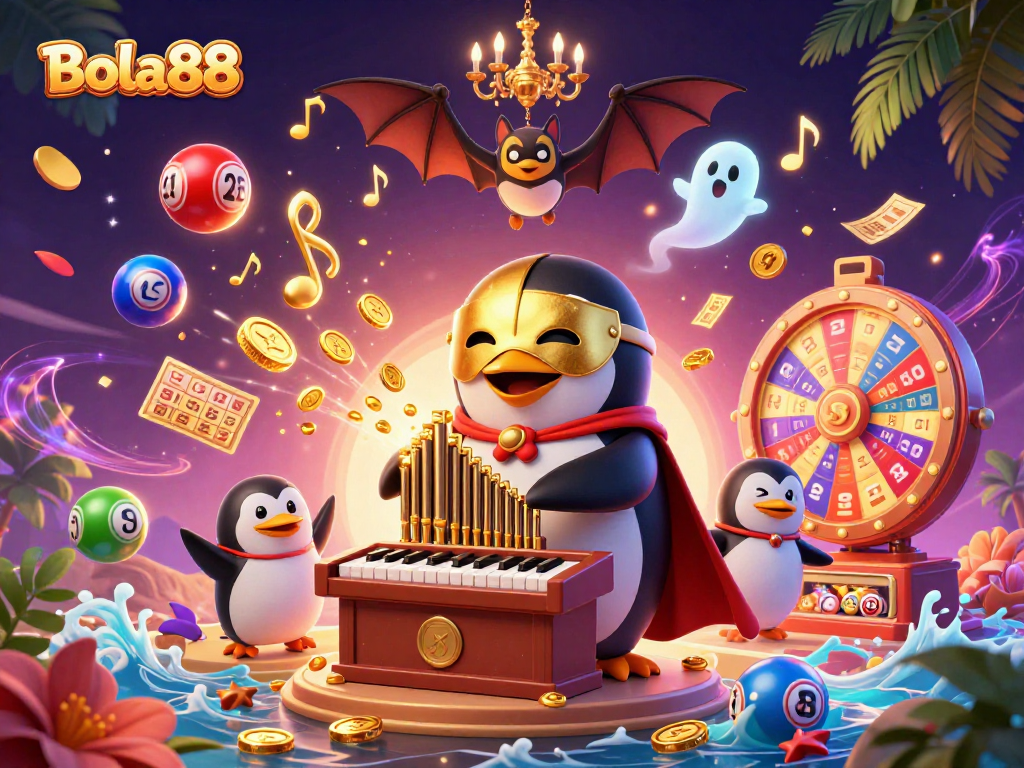 Bola88 menampilkan kasino di dunia fantasi dengan penguin dan elemen canggih, penuh aksi!
