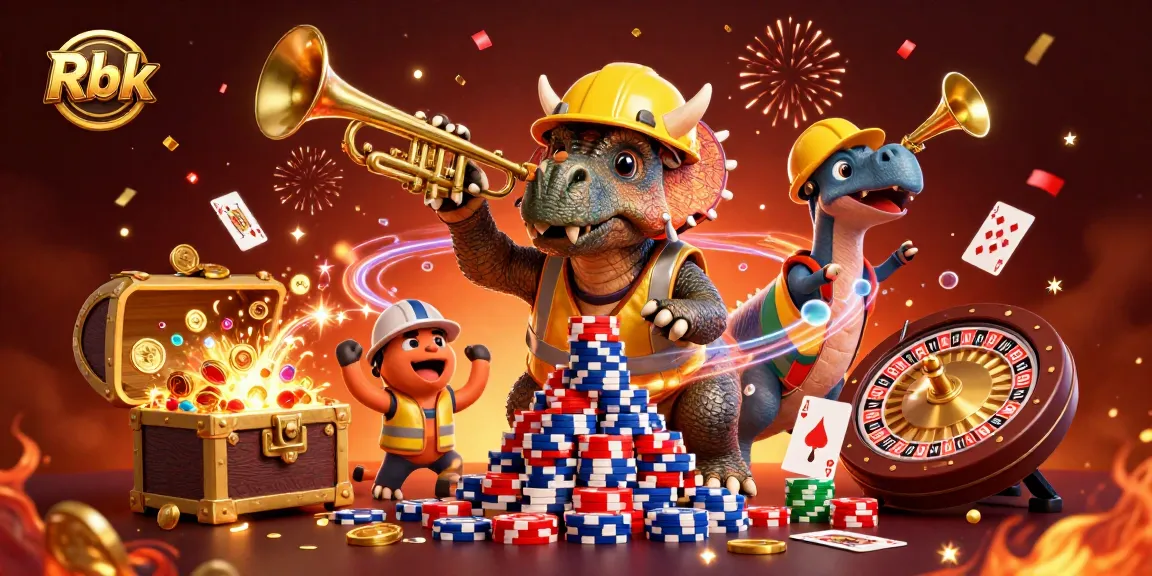Experience thrilling wins with Rbk celebrating a vibrant casino scene filled with poker and roulette