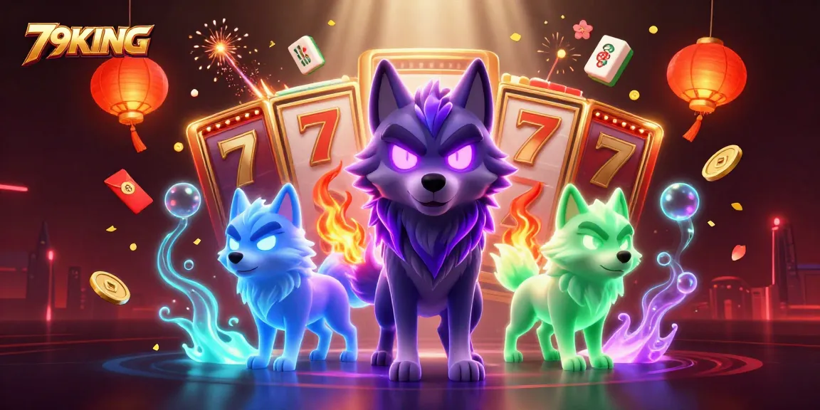 Engage with thrilling slot spins and jackpot wins at 79KING with ghostly wolves and festive elements.