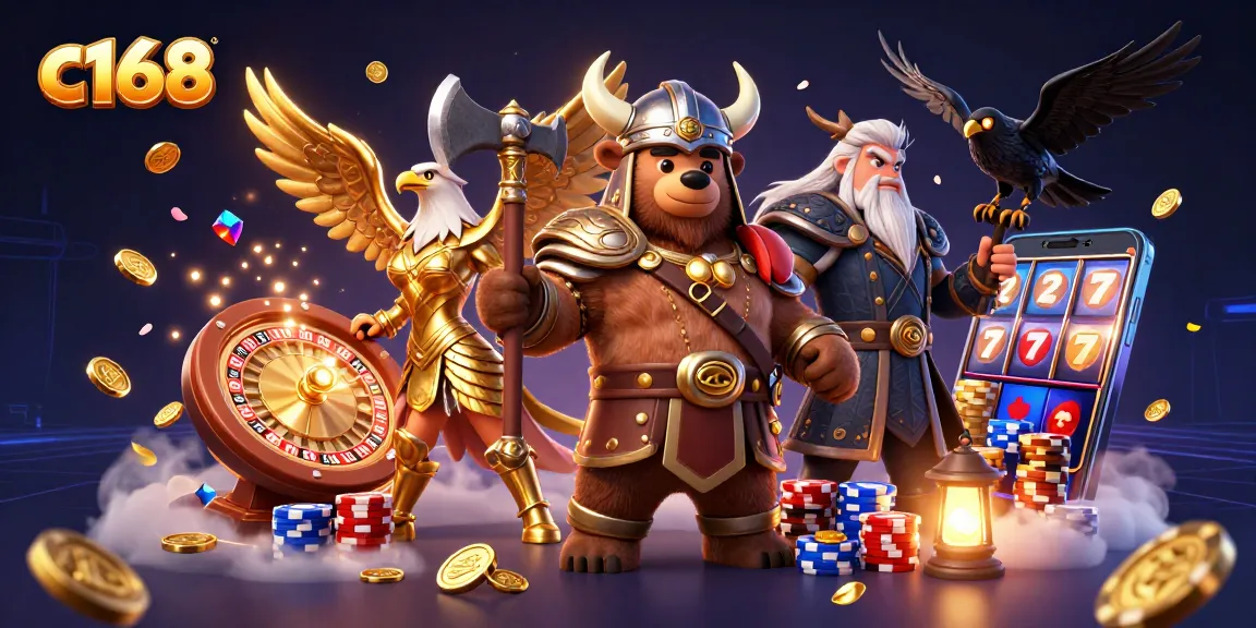 Experience the excitement of c168 casino with thrilling gaming elements and vibrant illustrations.