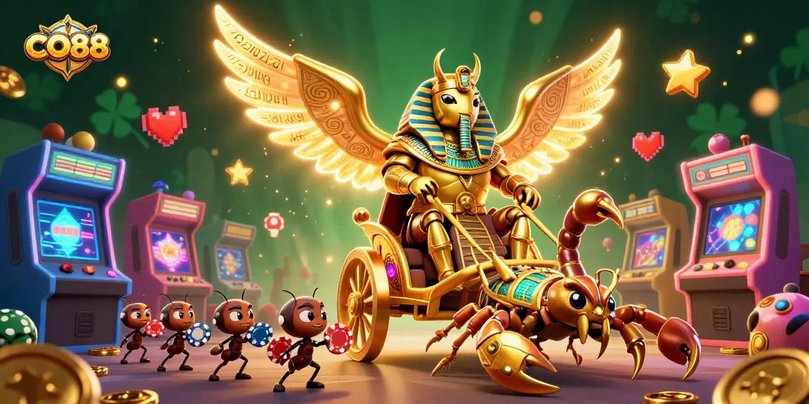 Experience thrills at CO88 with vibrant casino gaming elements and captivating characters in a rich 3D scene.