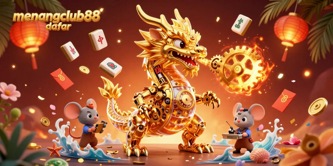 Experience the excitement of menangclub88 daftar with a dazzling 3D dragon and immersive casino elements.