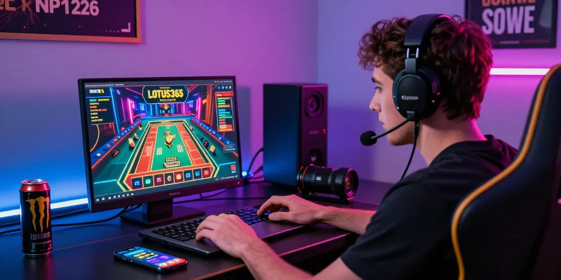 Player immersed in online gaming on Lotus365 platform with vibrant graphics and exciting atmosphere.
