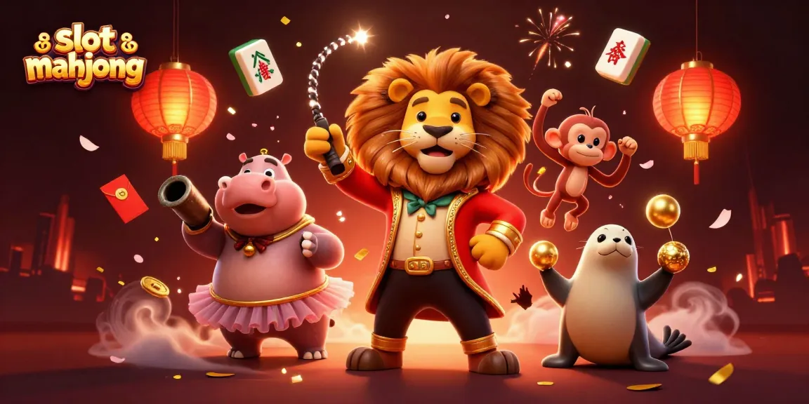 Menangkan jackpot di slot mahjong dengan karakter lucu dan fitur menarik yang dikelilingi oleh unsur warna cerah.