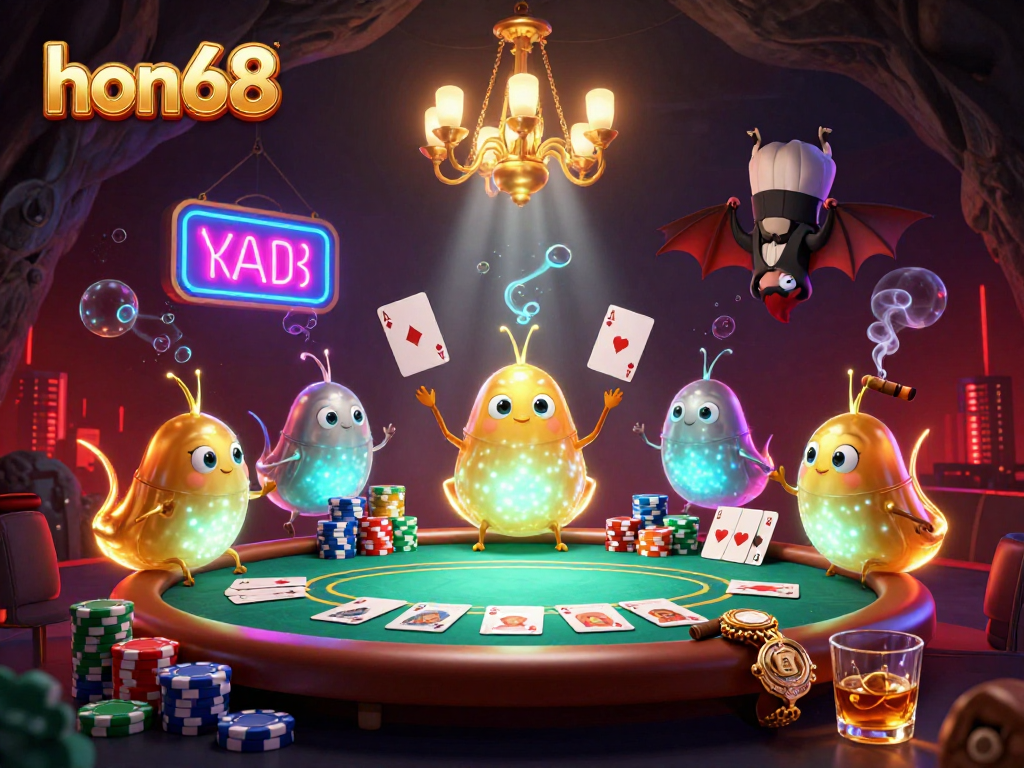 Experience the thrill of hon68's glowing cave casino with vibrant glowworms lighting up the action.