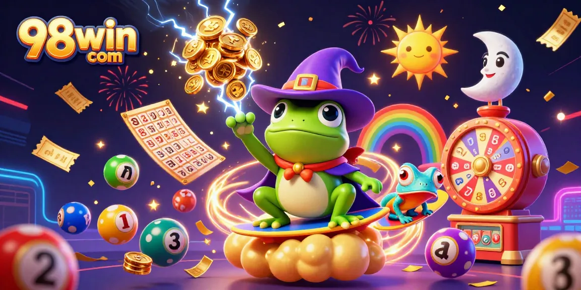Win exciting jackpots with 98win com in this vibrant casino scene filled with games.