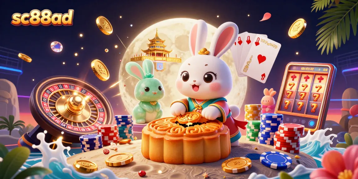 Experience the excitement of sc88ad's online casino with a vibrant 3D gaming scene featuring playful elements.