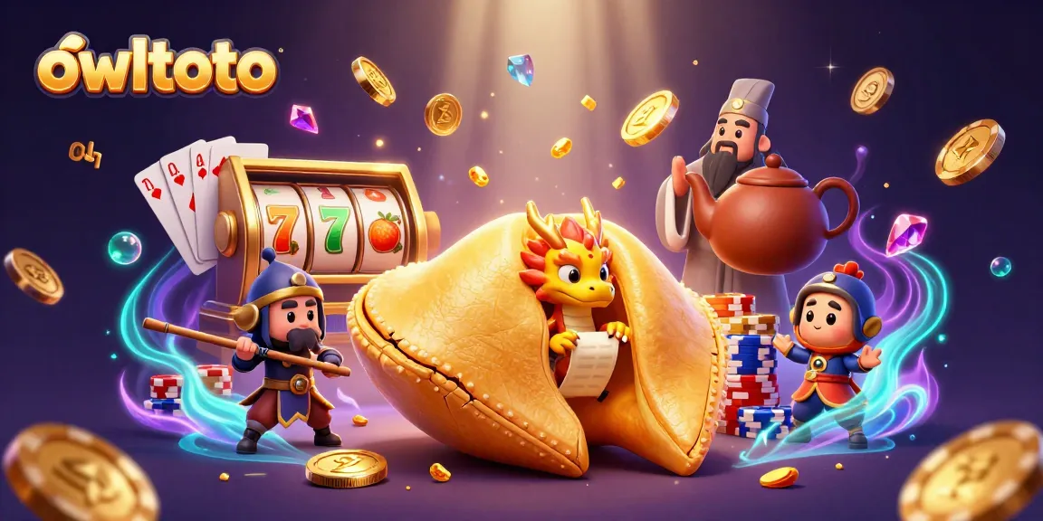 Play and win with owltoto at a vibrant casino featuring lucky symbols and golden treasures.