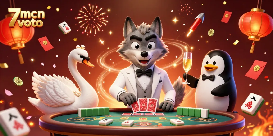 Experience thrilling baccarat action with 7mcn voto illustrated in a vibrant casino scene.