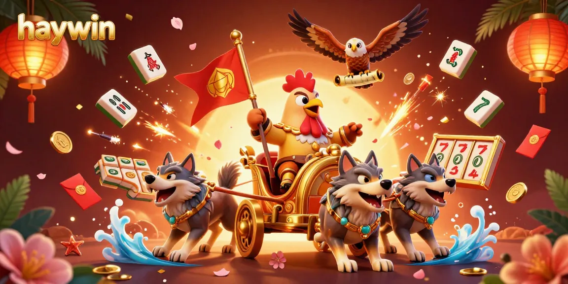 Experience the excitement of Haywin as the rooster warlord leads in a vibrant casino adventure filled with fortune elements.