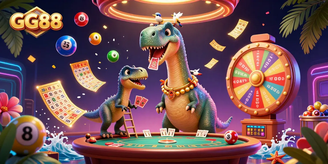 Experience dynamic gaming excitement at GG88 with colorful games and vibrant casino characters.