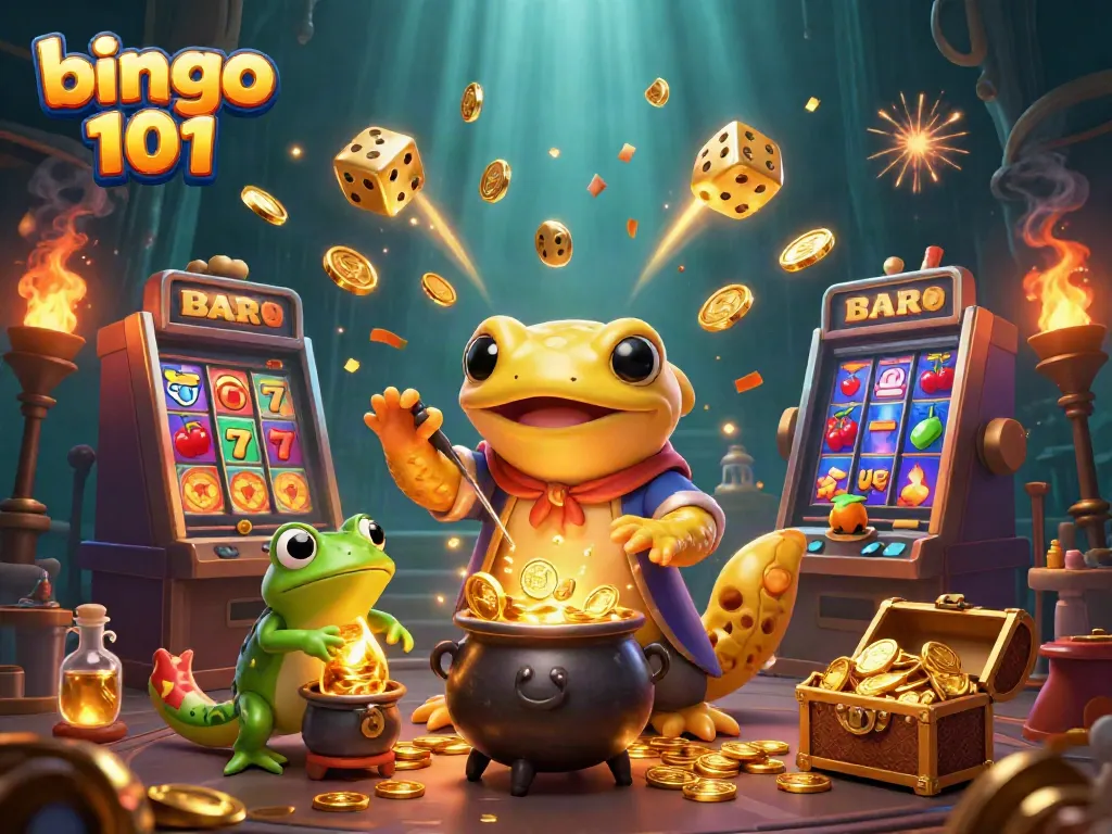 Discover lucrative gameplay with bingo 101 in a vibrant casino scene filled with gold and excitement.