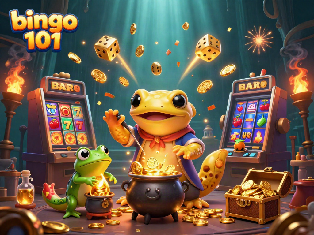 Discover lucrative gameplay with bingo 101 in a vibrant casino scene filled with gold and excitement.